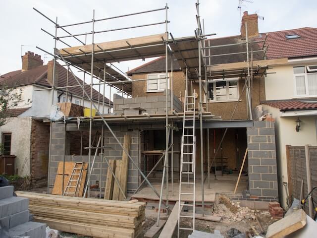 House extension build in progress